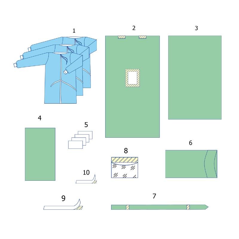 Комплект одягу та покриттів операційних для лапароскопії №7* Taipan-Pharm стерильний